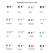 Argent Sterling 4mm Zircone