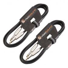 2 x 6.35mm PA Câble haut-parleur Jack à Jack / Câble d'ampli guitare / Paquet 2m