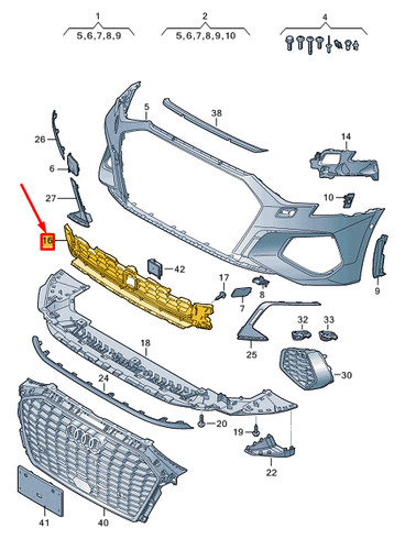 Audi sportback grille - sportback, 8y