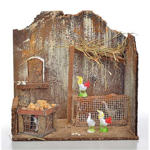 Décor crèche poulailler avec