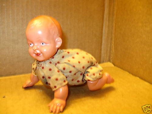 Vintage celluloid baby crawls - vintage,