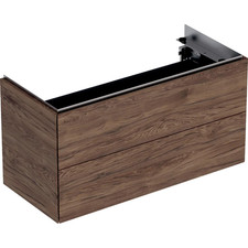 Meuble de lavabo Geberit ONE L.90 cm, avec deux tiroirs, finitions noyer gout...