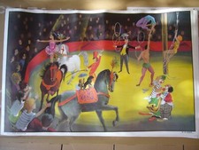 AFFICHE SCOLAIRE Sixties - recto : CHAMBRE d'ENFANT / verso : LE CIRQUE -TB Etat