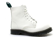 Solovair Fabriqué En England, 8 Œil Embout Acier Bateau Ben Blanc S125-CS1551WHW