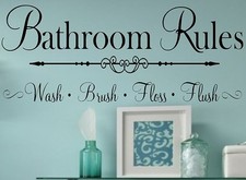 Bathroom Rules Vinyl Wall Decal Lettering Home Decor