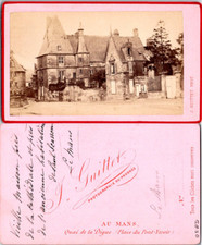 Guittet, Le Mans, Vieille maison près de la cathédrale Vintage CDV albumen carte
