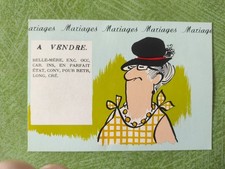 CARTES POSTALES HUMORISTIQUE MARIAGE BELLE MÈRE 