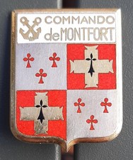 Insigne Commando Marine DE MONTFORT 1955-62 AFN Algérie émail ORIGINAL BADGE