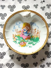 Tharaud porcelaine Limoges assiette bébé chauffante avec son bouchon
