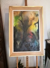 Huile sur toile tableau peinture par Gil Franco catherine Nature morte Art abstr