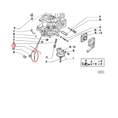 Tirant carburateur fiat - tirant,