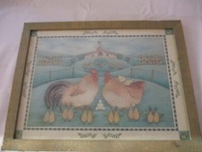 image sous cadre coq et poule