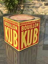 ⭐️ BOUILLON KUB  ANCIENNE GRANDE BOITE TOLE  lithographiée PUB DECO CUISINE
