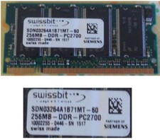 Mémoire pour ordinateur portable 256 Mo DDR RAM pc-2700s