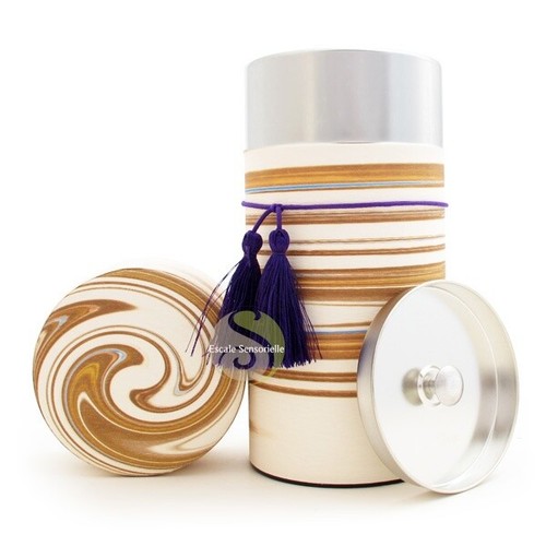 Boite thé washi caramel - thé,