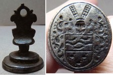 RARE sceau cachet en acier 17e