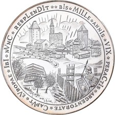 [#399182] France, Médaille, Strasbourg, Bimillénaire de la Ville, 1988, Argent, Ste