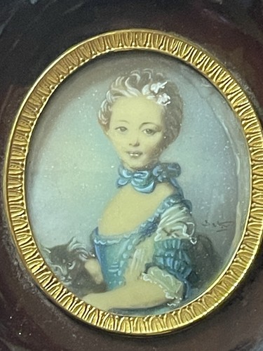 Miniature peint main signée - miniature,