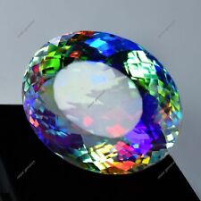 Pierre précieuse en vrac certifiée forme ovale ronde A++ Rainbow Mystic 40 ct