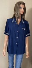 Chemise chemisier blouse bleu marine WEINBERG 44