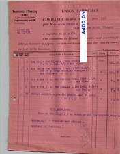 Document du 22/03/1937 FAIENCERIE d'ONNAING 59