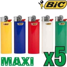 Lot De 5 Briquets BIC Original Grand Format BX7 Jetables Coloris Aléatoires