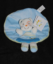 🍀Doudou Plat Chat Rond Bleu