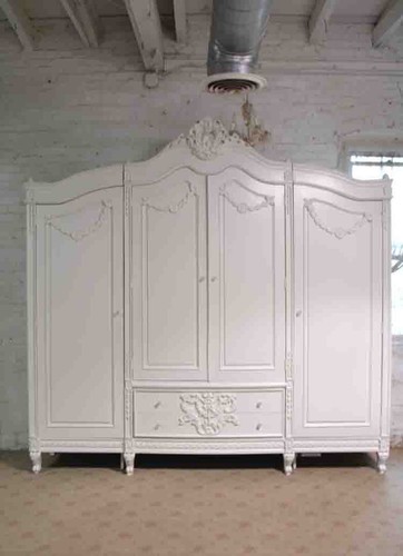 French armoire painted cottage - painted,