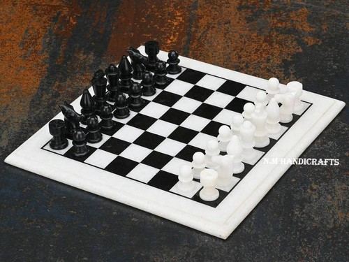 Jeu échecs marbre blanc - marbre,