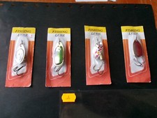 Leurres anciens  4 cuillers . Neuves . Pêche a la truite ou petits carnassiers.