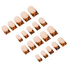  24 Pcs Armure À Imprimé Léopard Ongles Press Faux Conseils D'ongles
