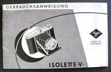 NOTICE D'EMPLOI AGFA ISOLETTE