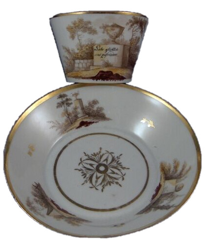 Tasse soucoupe scénique - et,