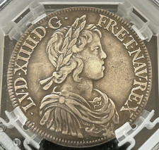 Louis XIV Écu à la mèche courte 1644, point, Paris, TTB