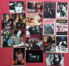 LOT 18 CARTES POSTALES ANNEES 90 COLLECTION CHANTEURS GROUPES POP ROCK