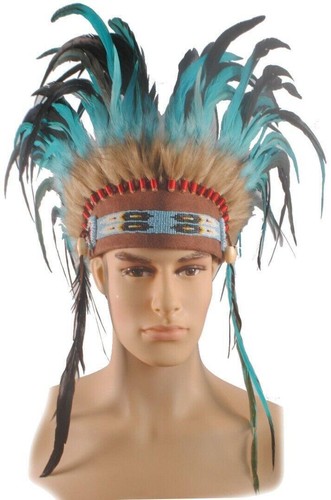 Coiffe plumes réelle - en,