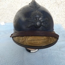 casque Adrian artillerie mod 15 super etat complet avec sa plaque