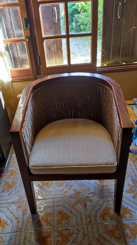 Fauteuil rotin bois style - fauteuil,