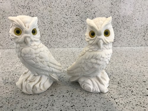 Pair vintage white alabaster - vintage,