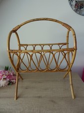 Porte revues en rotin Vintage, Panier à revues en osier, décoration maison