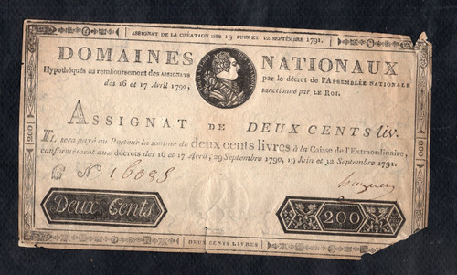 Assignat 200 livres - , 1791