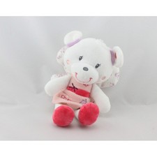 Doudou ours papillon blanc