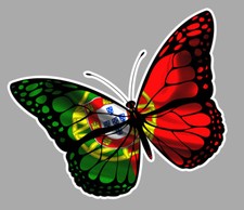 PAPILLONS DRAPEAU PORTUGAL 12cm AUTOCOLLANT STICKER PAP007