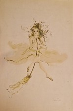 Leonor Fini – Lithographie Épreuve d’artiste signée- La Sorcière – Surréalisme 