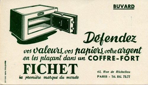 Buvard publicitaire coffre - buvard,