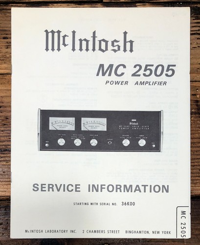 Mcintosh 2505 mc2505 - mcintosh, mc-2505