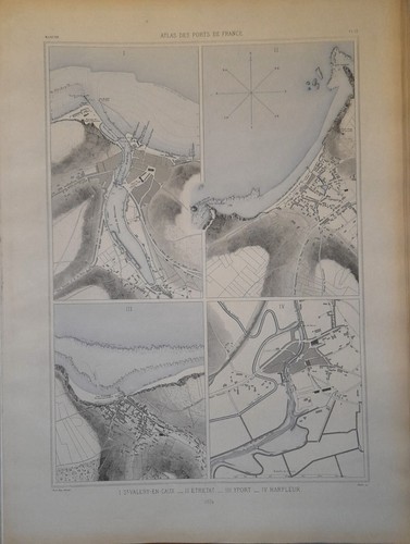 Carte marine ancienne ports - carte,