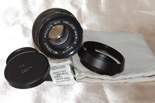 Objectif M42 58mm f2 HELIOS-44M-5, avec bouchons, pare-soleil et housse, SUPERBE