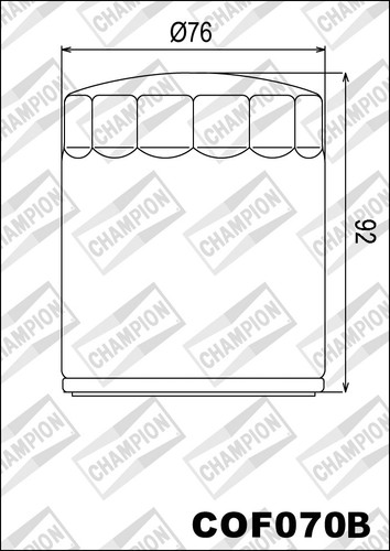 Cof070b filtre huile champion - cof070b,