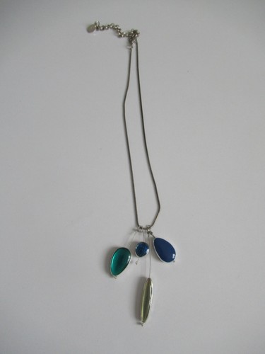 Collier chaine pastilles - , bleu